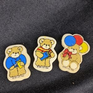 1983 Lucy Rigg teddy bear erasers